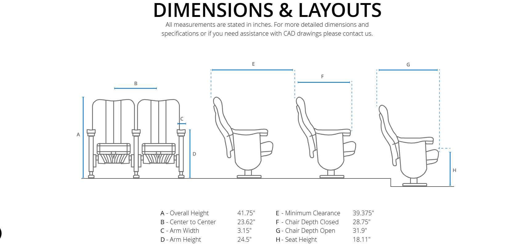Dimensions and layouts